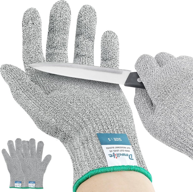 Dowellife Cut Resistant Gloves A9 Maximum Protection - Food Grade Kitchen & Chef Gloves for Food Prep, Knife Cutting, Mandoline Slicing, Butcher, Oyster Shucking, Fish Handling (Medium, 2 Pairs) - Image 1